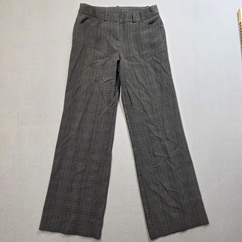 Worthington Pants Womens 2P Gray Plaid Petite Modern Fit Dress Career Work